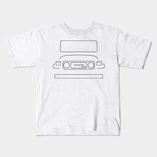 Toyota Land Cruiser J40 classic 1980 4WD outline graphic (black) Kids T-Shirt